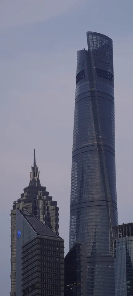 Historic and modern towers side by side